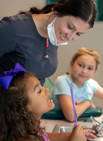 brushing and flossing